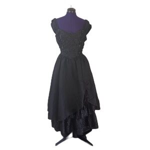 Gunne Sax Jessica McClintock Black Lace Sparkle Dress